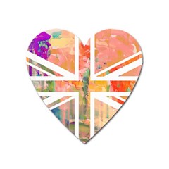 Union Jack Abstract Watercolour Painting Heart Magnet by Simbadda