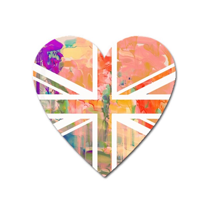 Union Jack Abstract Watercolour Painting Heart Magnet