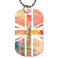 Union Jack Abstract Watercolour Painting Dog Tag (one Side) by Simbadda