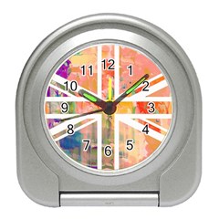 Union Jack Abstract Watercolour Painting Travel Alarm Clocks by Simbadda