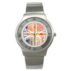 Union Jack Abstract Watercolour Painting Stainless Steel Watch by Simbadda