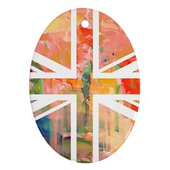 Union Jack Abstract Watercolour Painting Oval Ornament (two Sides) by Simbadda