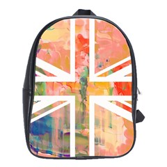 Union Jack Abstract Watercolour Painting School Bags(large)  by Simbadda