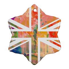 Union Jack Abstract Watercolour Painting Ornament (snowflake) by Simbadda