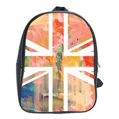 Union Jack Abstract Watercolour Painting School Bags (xl)  by Simbadda