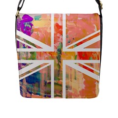 Union Jack Abstract Watercolour Painting Flap Messenger Bag (l)  by Simbadda