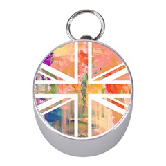 Union Jack Abstract Watercolour Painting Mini Silver Compasses by Simbadda