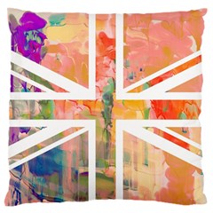 Union Jack Abstract Watercolour Painting Standard Flano Cushion Case (one Side) by Simbadda