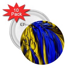 Blue And Gold Fractal Lava 2 25  Buttons (10 Pack)  by Simbadda