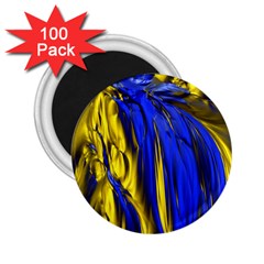 Blue And Gold Fractal Lava 2.25  Magnets (100 pack) 