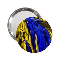 Blue And Gold Fractal Lava 2.25  Handbag Mirrors