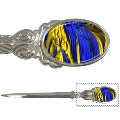 Blue And Gold Fractal Lava Letter Openers