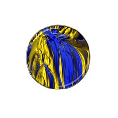 Blue And Gold Fractal Lava Hat Clip Ball Marker by Simbadda