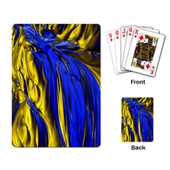 Blue And Gold Fractal Lava Playing Card