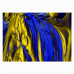 Blue And Gold Fractal Lava Large Glasses Cloth