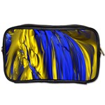 Blue And Gold Fractal Lava Toiletries Bags Front