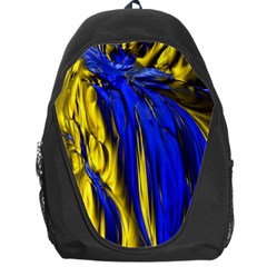 Blue And Gold Fractal Lava Backpack Bag