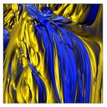 Blue And Gold Fractal Lava Large Satin Scarf (Square) Front