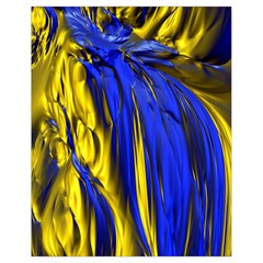 Blue And Gold Fractal Lava Drawstring Bag (Small)