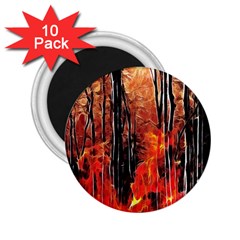 Forest Fire Fractal Background 2 25  Magnets (10 Pack)  by Simbadda