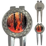 Forest Fire Fractal Background 3-in-1 Golf Divots Front