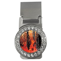 Forest Fire Fractal Background Money Clips (cz)  by Simbadda