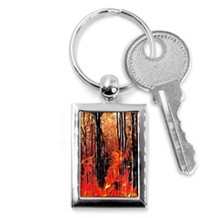 Forest Fire Fractal Background Key Chains (rectangle)  by Simbadda