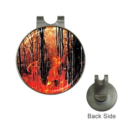 Forest Fire Fractal Background Hat Clips With Golf Markers by Simbadda