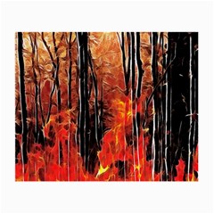 Forest Fire Fractal Background Small Glasses Cloth by Simbadda