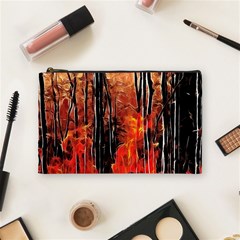 Forest Fire Fractal Background Cosmetic Bag (medium)  by Simbadda