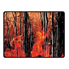 Forest Fire Fractal Background Fleece Blanket (small) by Simbadda