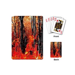 Forest Fire Fractal Background Playing Cards (mini)  by Simbadda