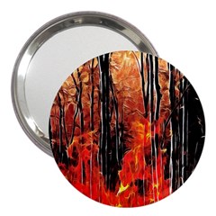 Forest Fire Fractal Background 3  Handbag Mirrors by Simbadda