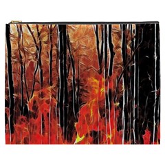 Forest Fire Fractal Background Cosmetic Bag (xxxl)  by Simbadda