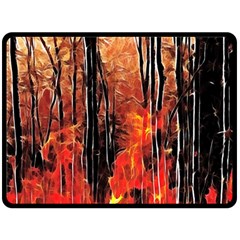 Forest Fire Fractal Background Double Sided Fleece Blanket (large)  by Simbadda