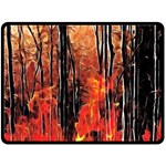 Forest Fire Fractal Background Double Sided Fleece Blanket (Large)  80 x60  Blanket Front