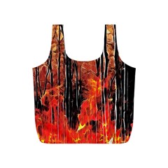 Forest Fire Fractal Background Full Print Recycle Bags (s)  by Simbadda