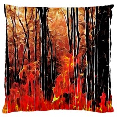 Forest Fire Fractal Background Large Flano Cushion Case (two Sides) by Simbadda