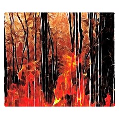 Forest Fire Fractal Background Double Sided Flano Blanket (small)  by Simbadda