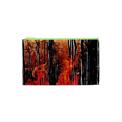 Forest Fire Fractal Background Cosmetic Bag (xs) by Simbadda