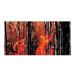 Forest Fire Fractal Background Satin Wrap by Simbadda