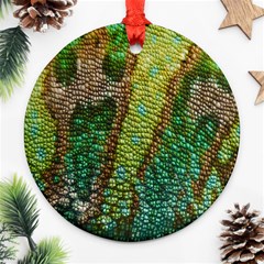 Colorful Chameleon Skin Texture Ornament (round) by Simbadda