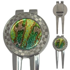 Colorful Chameleon Skin Texture 3-in-1 Golf Divots by Simbadda