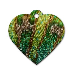 Colorful Chameleon Skin Texture Dog Tag Heart (one Side) by Simbadda