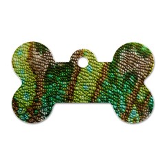 Colorful Chameleon Skin Texture Dog Tag Bone (two Sides) by Simbadda