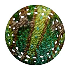 Colorful Chameleon Skin Texture Ornament (round Filigree) by Simbadda