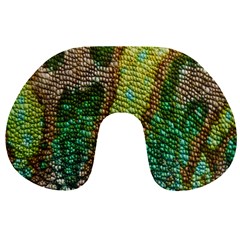 Colorful Chameleon Skin Texture Travel Neck Pillows by Simbadda