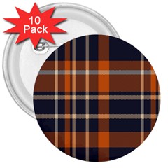 Tartan Background Fabric Design Pattern 3  Buttons (10 Pack)  by Simbadda