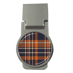 Tartan Background Fabric Design Pattern Money Clips (round)  by Simbadda