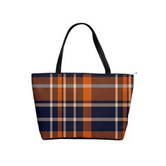 Tartan Background Fabric Design Pattern Shoulder Handbags by Simbadda